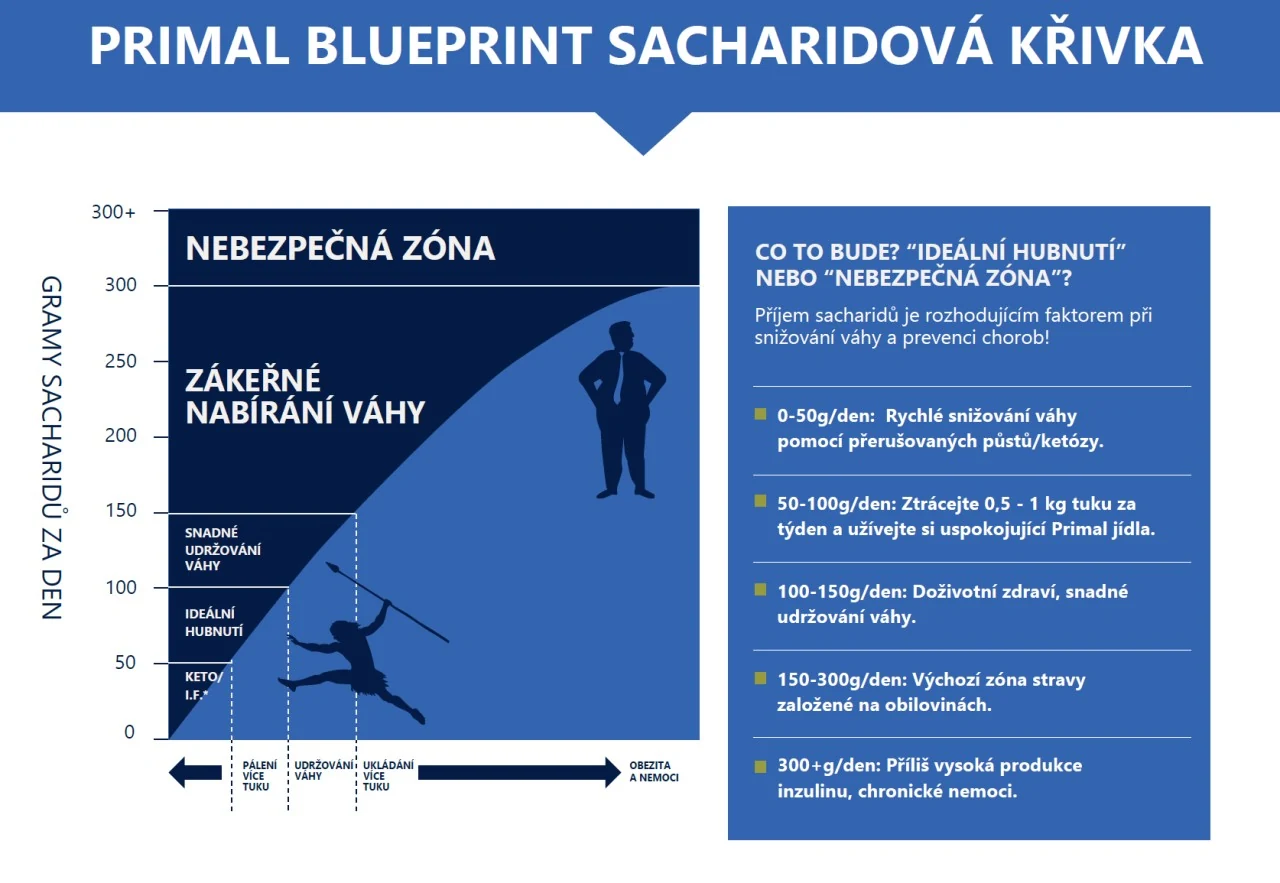 Primal Blueprint: sacharidová křivka.